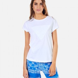 Kurzärmeliges T-Shirt aus Baumwolle Weiß - Mina