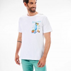 Herren T-Shirt aus Baumwolle mit kurzen Ärmeln - Lagon